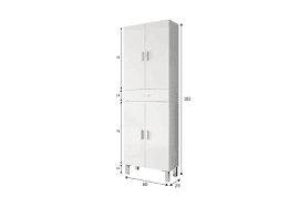 Elegant Valdo Tall Bathroom Cupboard in White Gloss with Ample Storage - UK Luxury Furniture